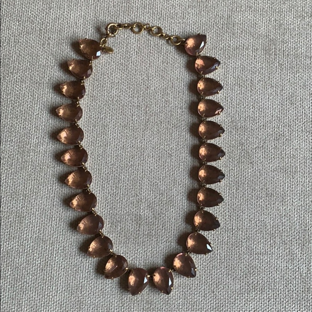 Jcrew mauve crystal teardrop necklace